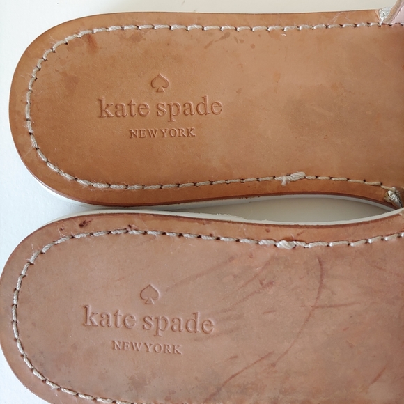 Kate Spade Imperiale Leather Metallic Slide Sandals Size 7.5 - Picture 12 of 13